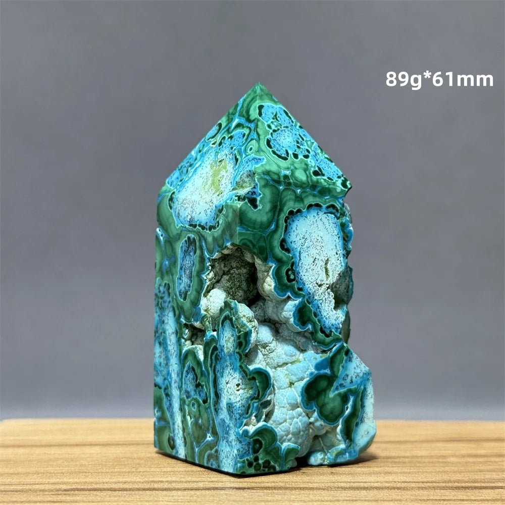 Blue Chrysocolla Malachite Point-ToShay.org