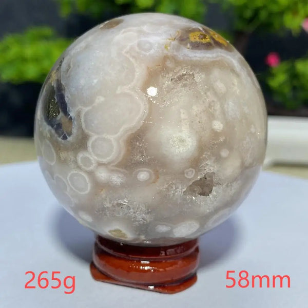 Pink Cherry Blossom Agate Ball-ToShay.org