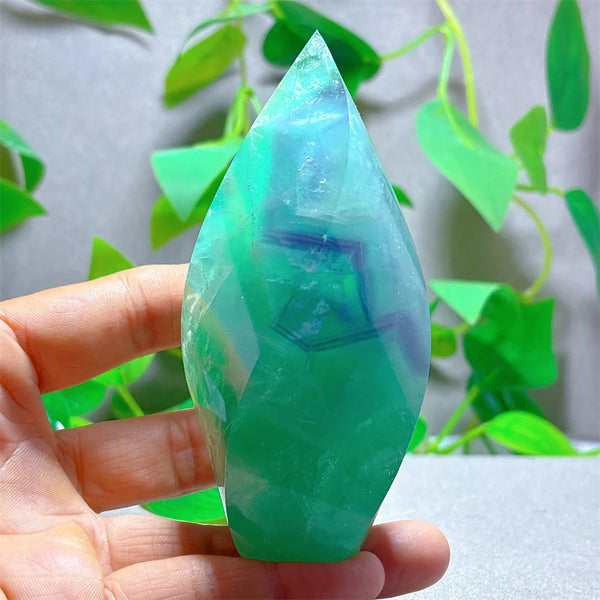 Green Rainbow Fluorite Flame-ToShay.org