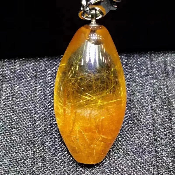 Gold Rutilated Quartz Pendant-ToShay.org