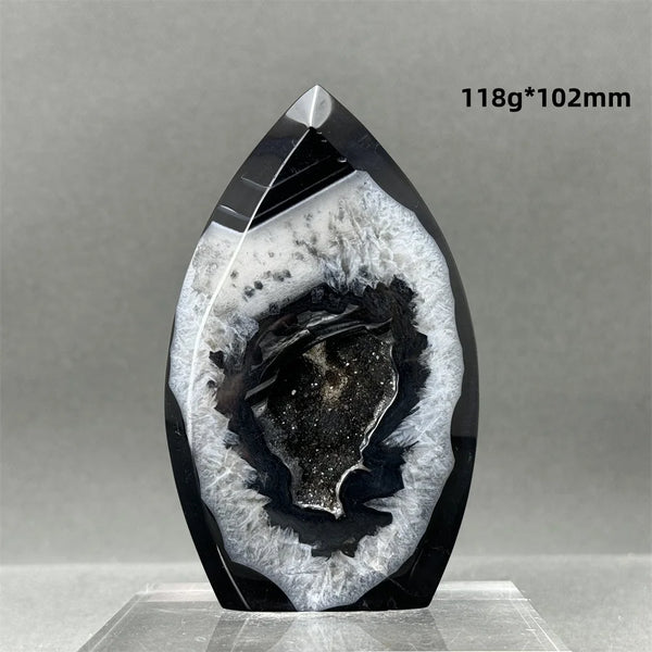 Black Agate Geode Torch-ToShay.org