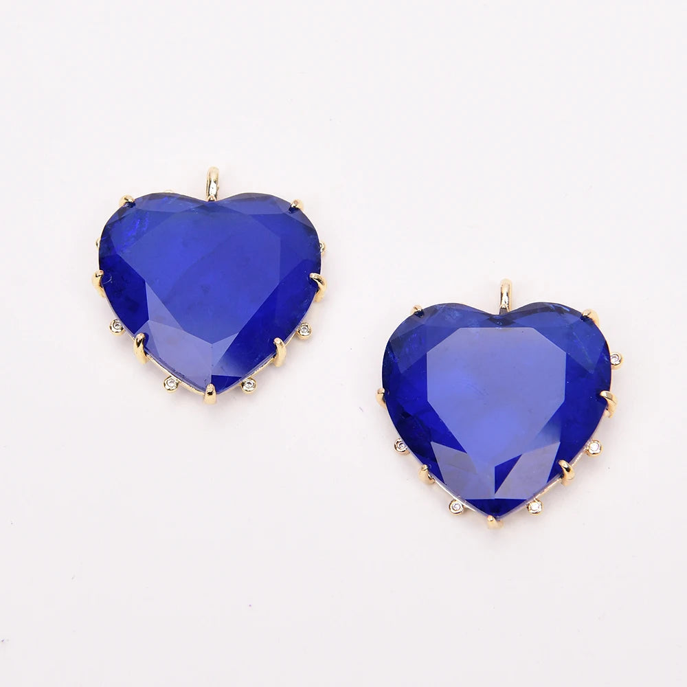 Blue Crystal Heart Pendant-ToShay.org