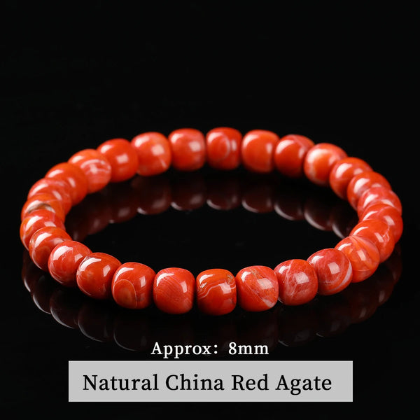 Red Agate Bead Bracelet-ToShay.org