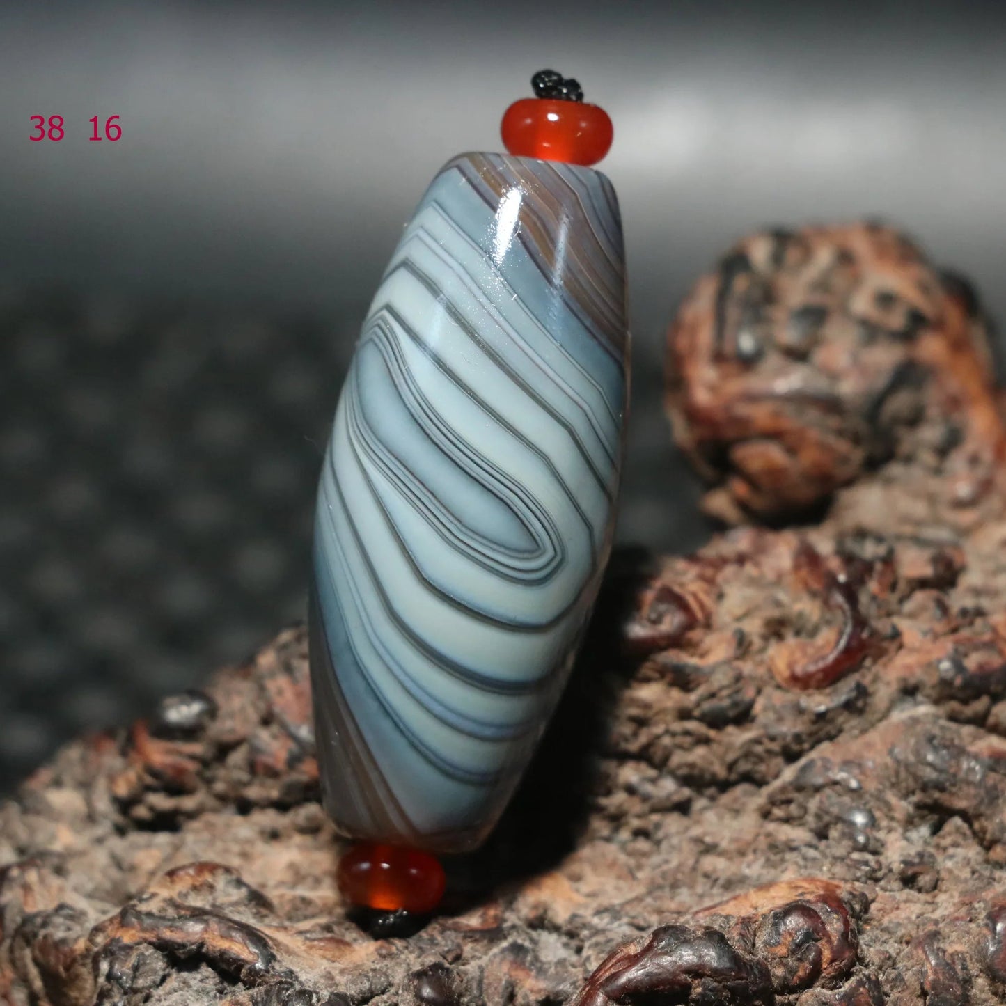 Tibetan Agate Dzi Bead-ToShay.org