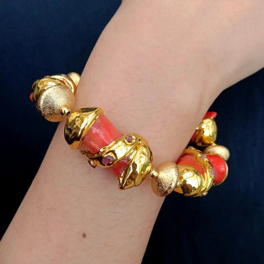 Orange Coral Bracelet-ToShay.org
