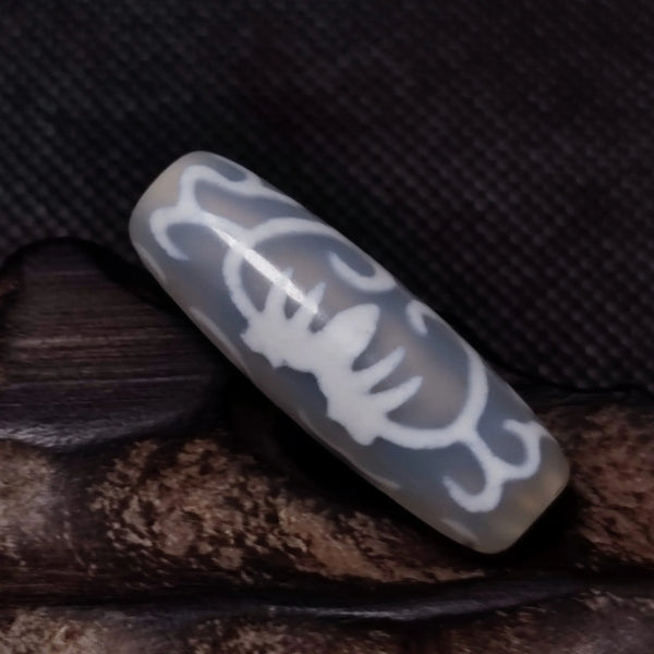 Grey Jade Agate Dzi Beads-ToShay.org