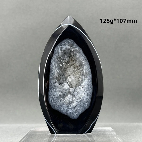 Black Agate Geode Torch-ToShay.org