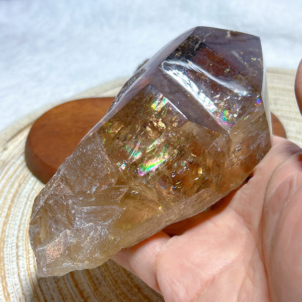 Smokey Rainbow Quartz Wand-ToShay.org