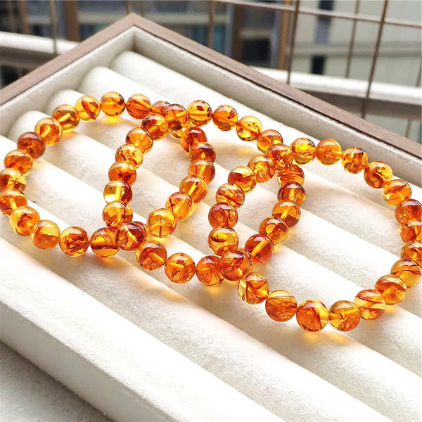 Yellow Flower Amber Bracelet-ToShay.org