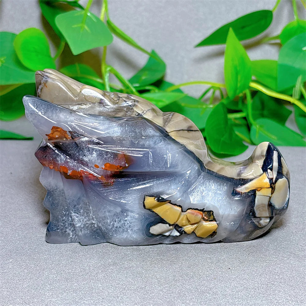 Fire Agate Dragon Skull-ToShay.org