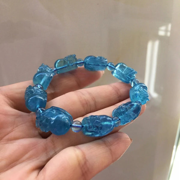 Blue Aquamarine Pi Xiu Bracelet-ToShay.org