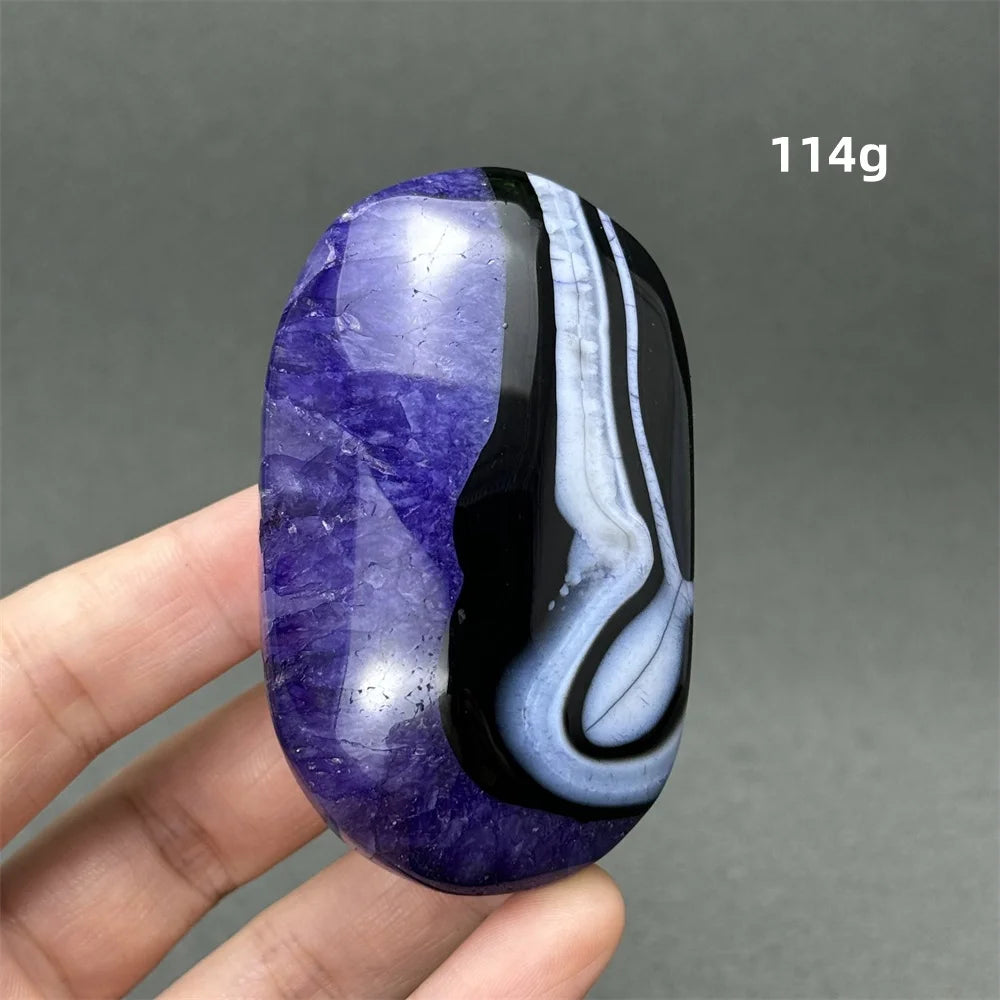 Purple Agate Palm Stone-ToShay.org