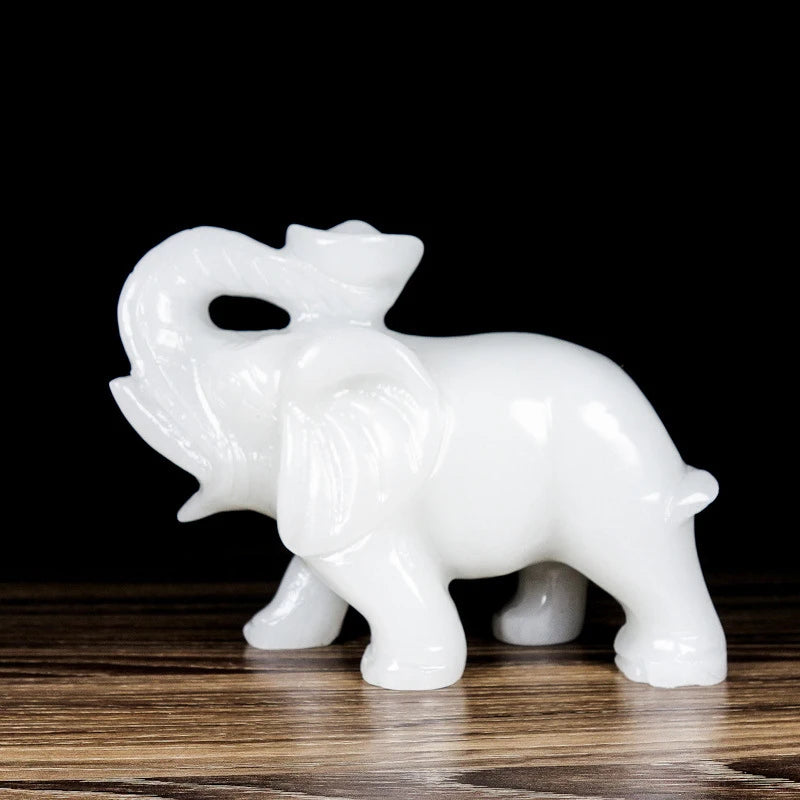 White Jade Ingot Elephant-ToShay.org