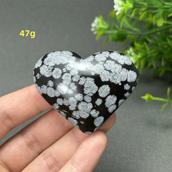 Black Snowflake Obsidian Heart-ToShay.org