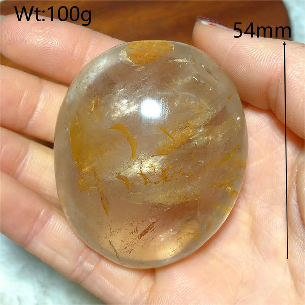 Clear Smokey Quartz Palm Stone-ToShay.org