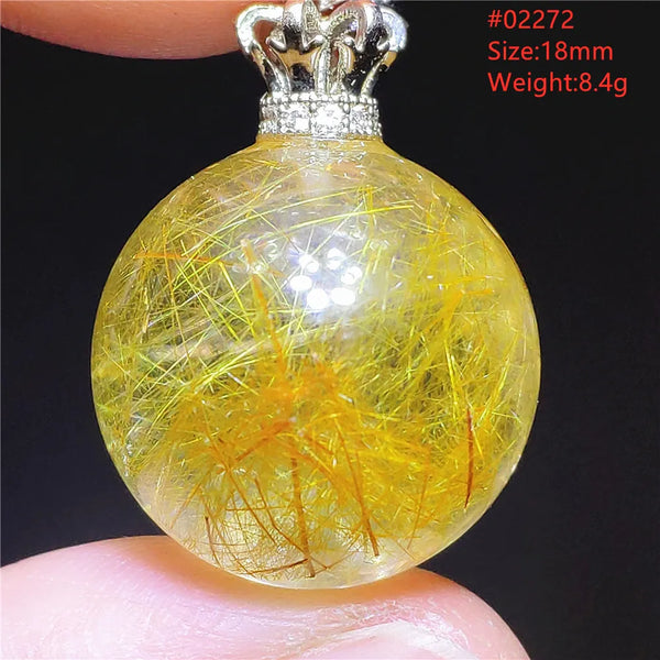 Gold Rutilated Quartz Pendant-ToShay.org
