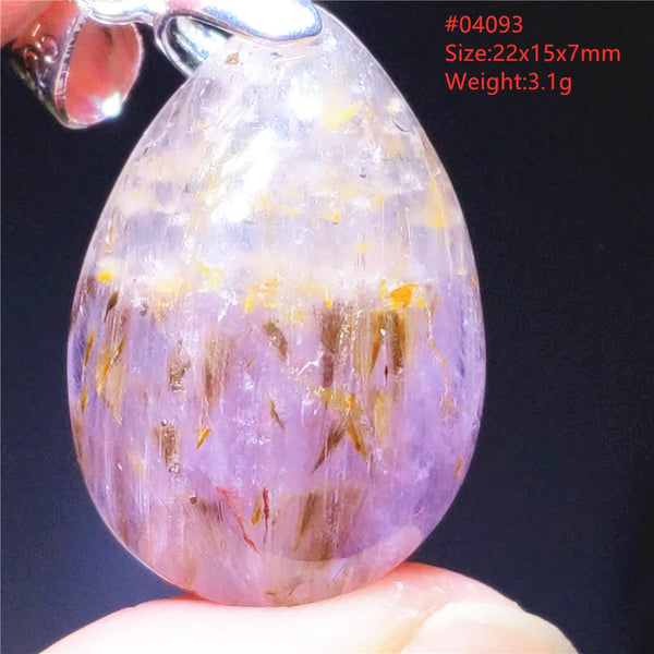 Purple Rutilated Auralite Pendant-ToShay.org