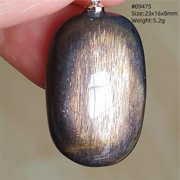 Black Sunstone Moonstone Pendant-ToShay.org