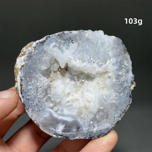 White Agate Crystal Cave Egg-ToShay.org