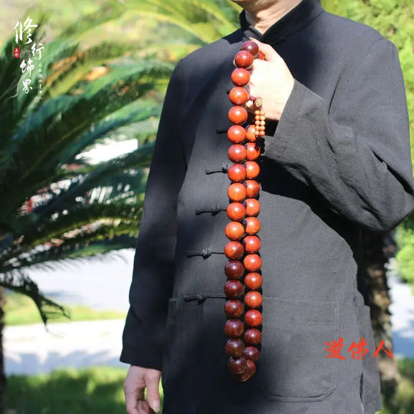 Wood Pear Buddha Necklace-ToShay.org
