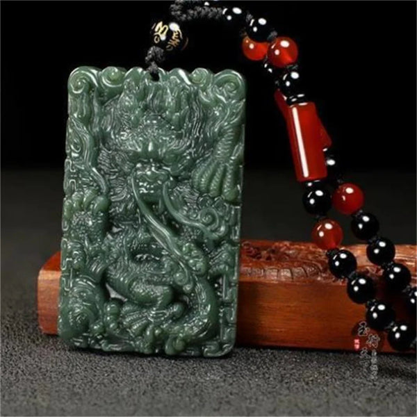 Green Jade Dragon Pendant-ToShay.org