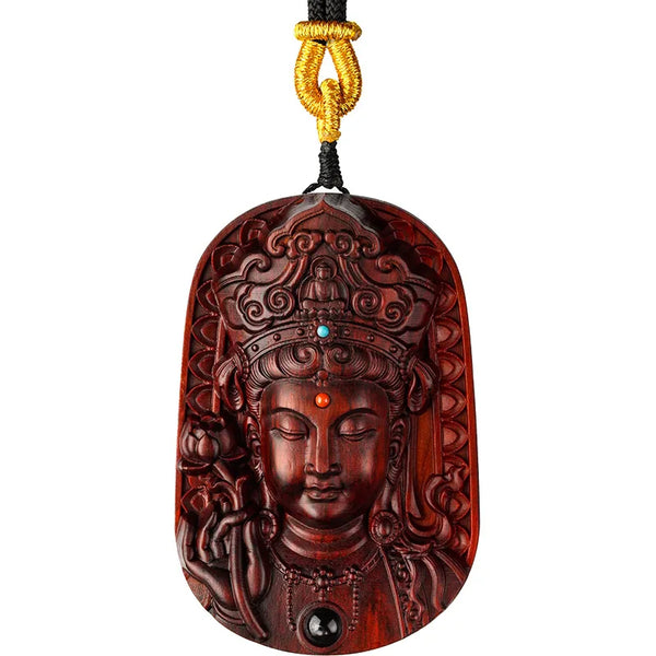 Sandalwood Guanyin Pendant-ToShay.org