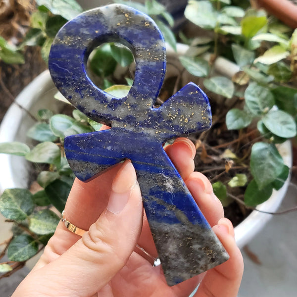 Blue Lapis Lazuli Ankh Cross-ToShay.org