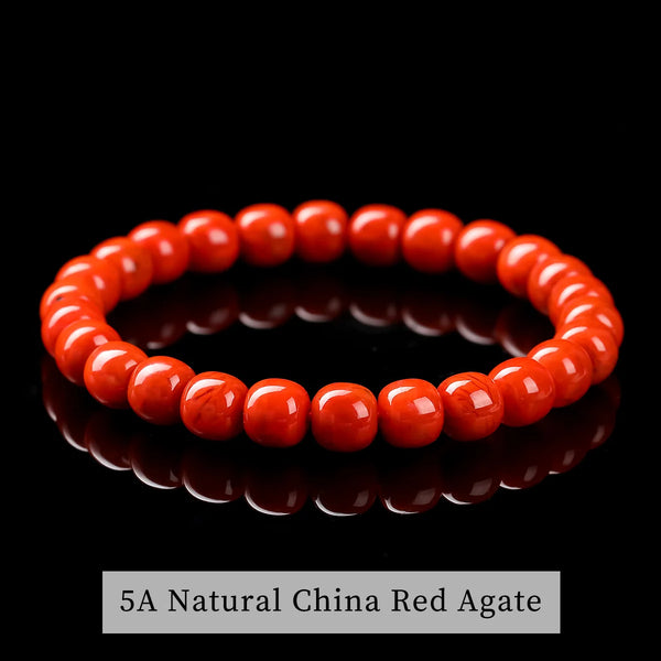 Red Agate Bead Bracelet-ToShay.org