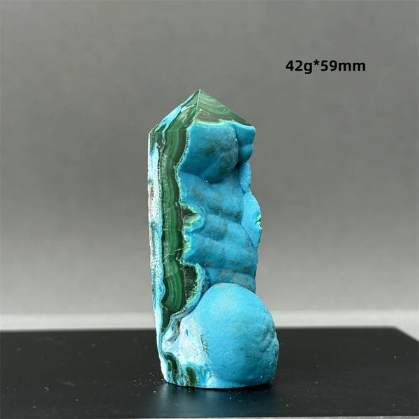Blue Chrysocolla Malachite Point-ToShay.org