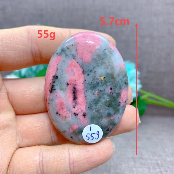 Pink Rhodonite Palm Stones-ToShay.org