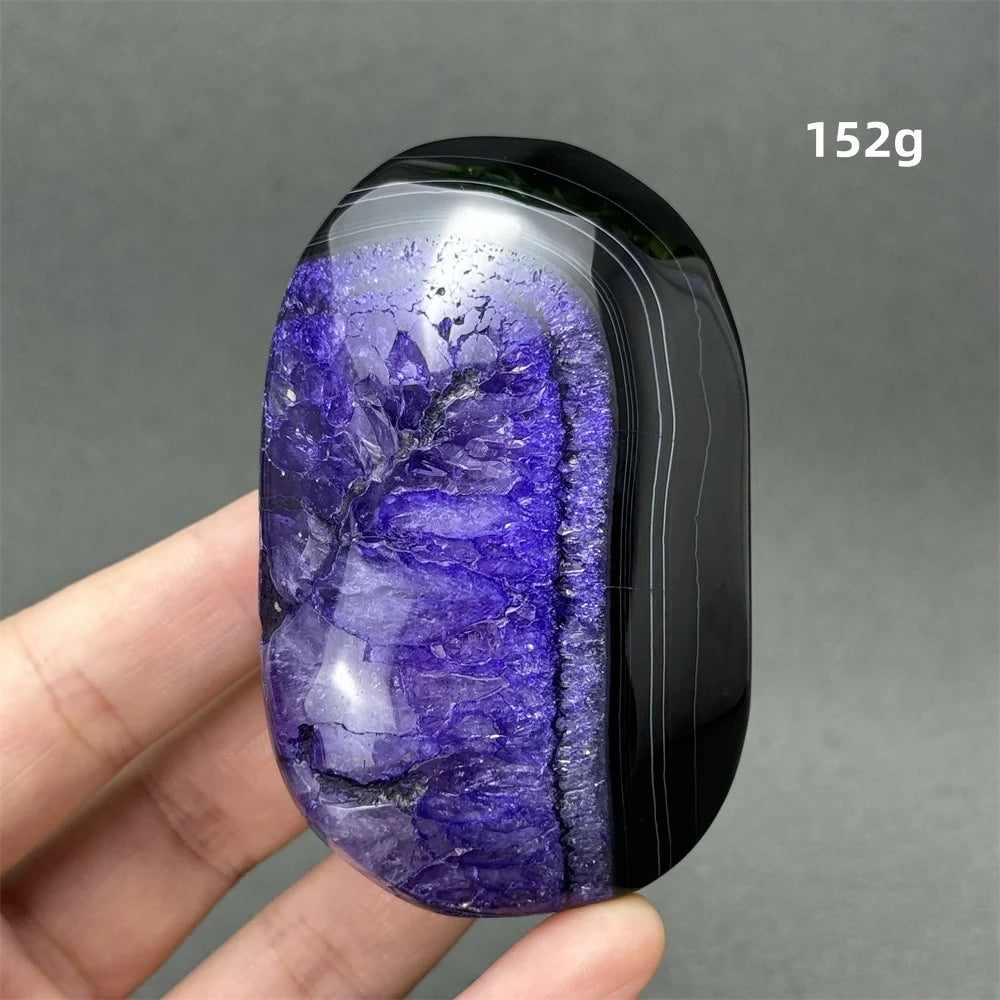 Purple Agate Palm Stone-ToShay.org