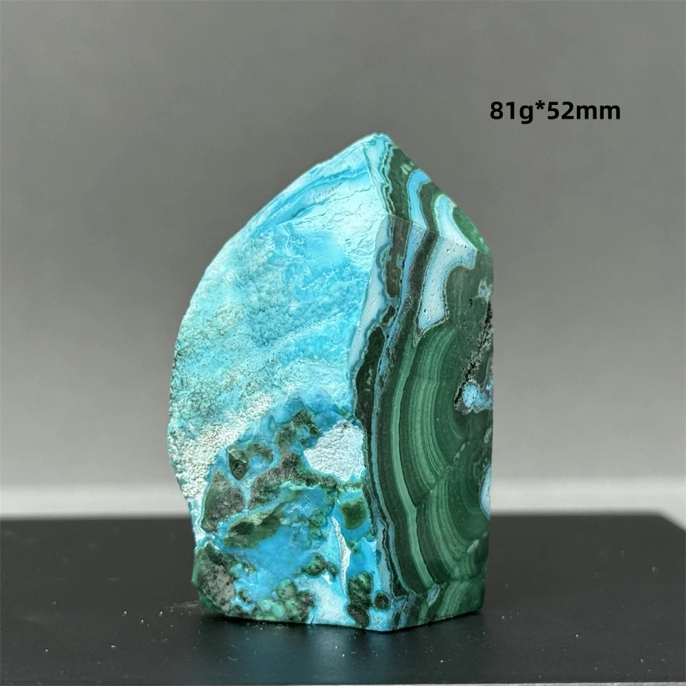 Blue Chrysocolla Malachite Point-ToShay.org
