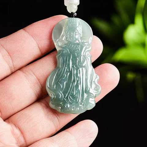 Green Jade Mazu Pendant-ToShay.org