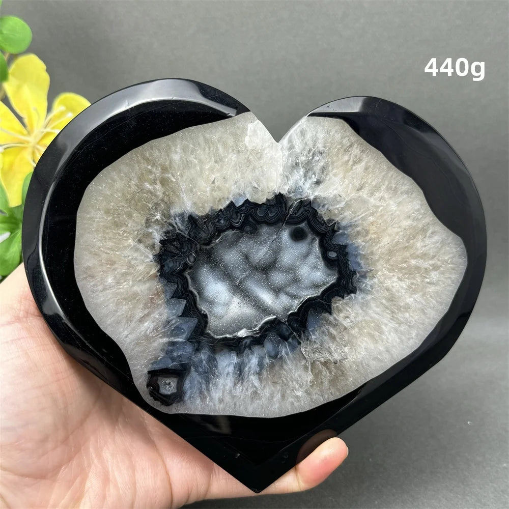 Black Agate Crystal Heart-ToShay.org