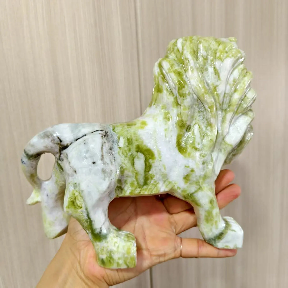 Green White Jade Lion-ToShay.org