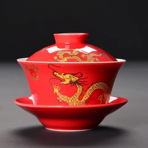 Dragon Gaiwan Ceramic Tea Bowl-ToShay.org