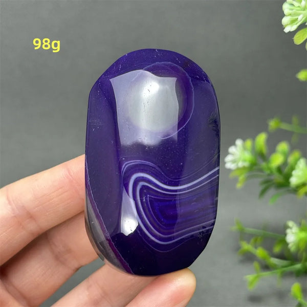 Purple Agate Palm Stone-ToShay.org