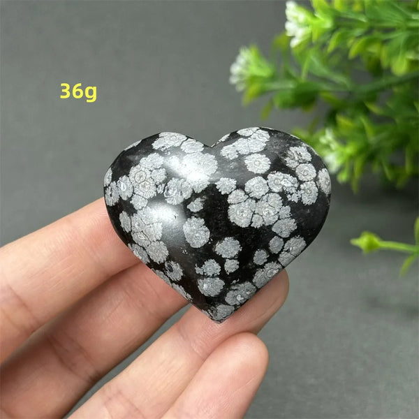 Black Snowflake Obsidian Heart-ToShay.org