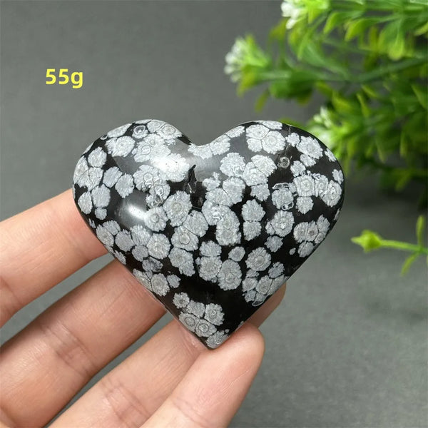 Black Snowflake Obsidian Heart-ToShay.org