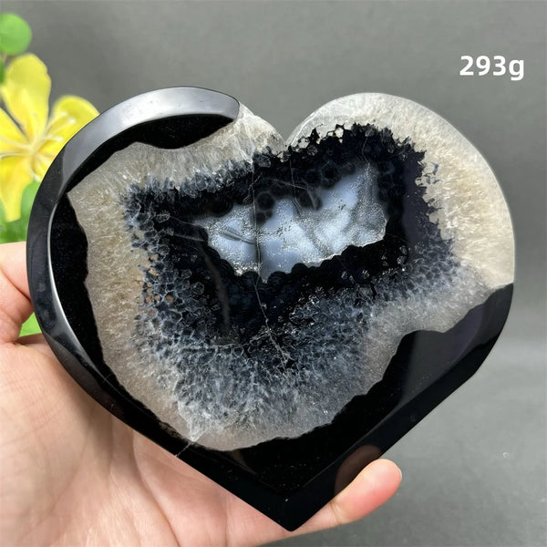Black Agate Crystal Heart-ToShay.org