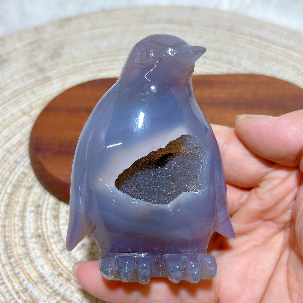 Grey Agate Geode Penguin-ToShay.org