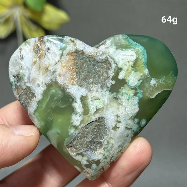 Green Cherry Agate Heart-ToShay.org