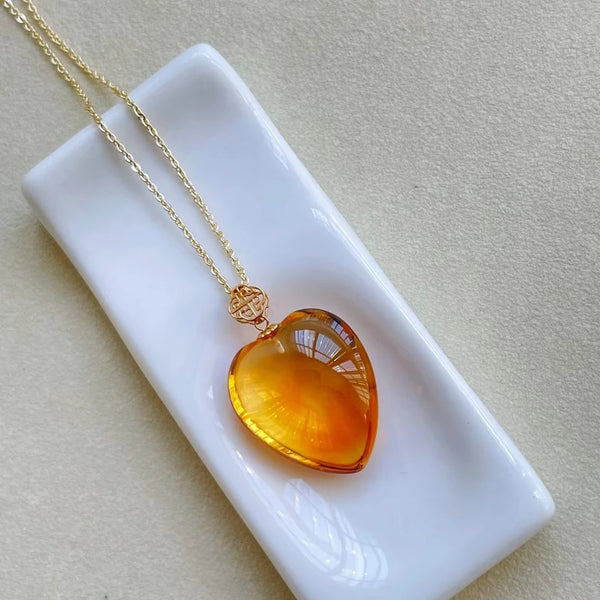 Yellow Citrine Quartz Heart-ToShay.org