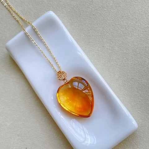 Yellow Citrine Quartz Heart-ToShay.org