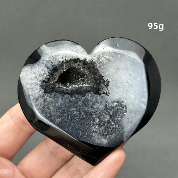 Black Agate Geode Heart-ToShay.org