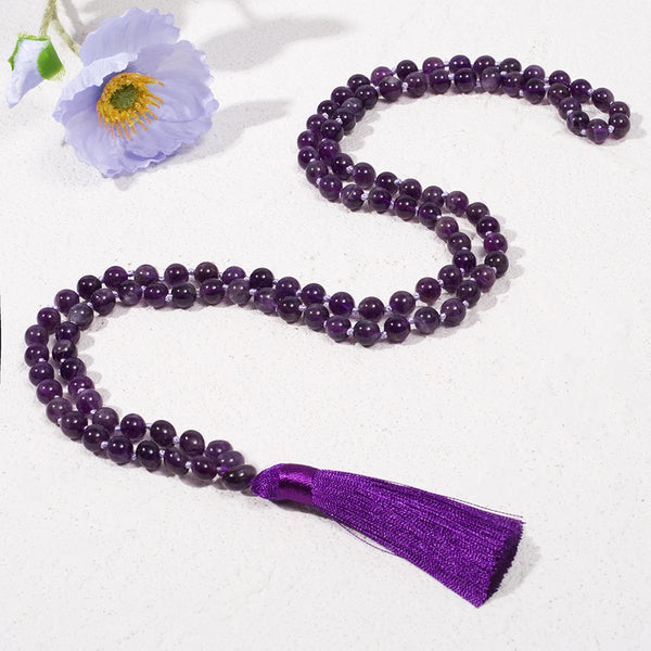 Purple Amethyst Bead Mala-ToShay.org