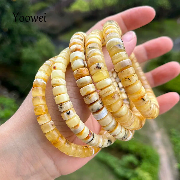 Yellow Amber Bead Bracelets-ToShay.org