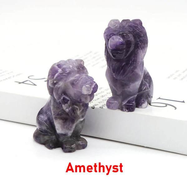 Mixed Crystal Lion Statues-ToShay.org
