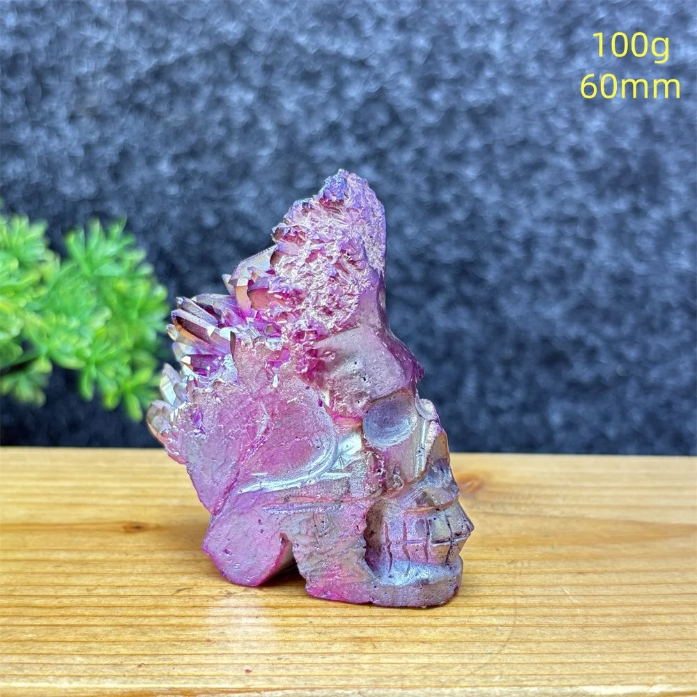 Rainbow Aura Skull Cluster-ToShay.org