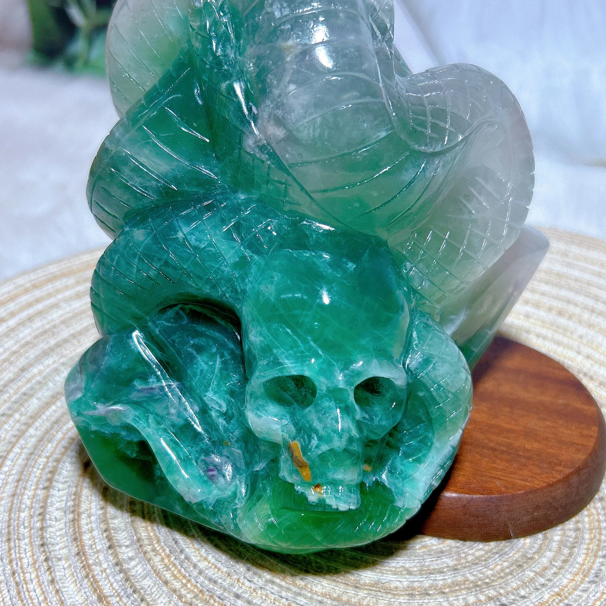 Green Fluorite Snake Skull-ToShay.org